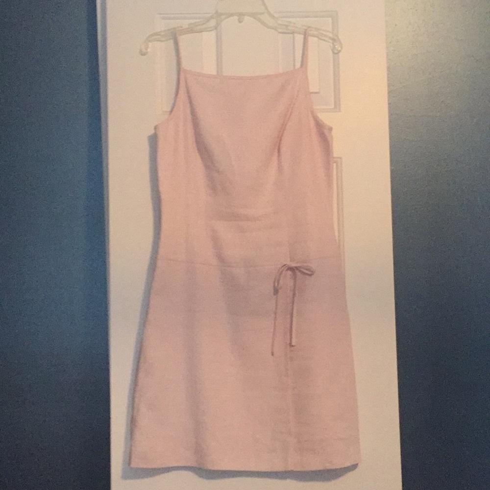 Pink linen dress